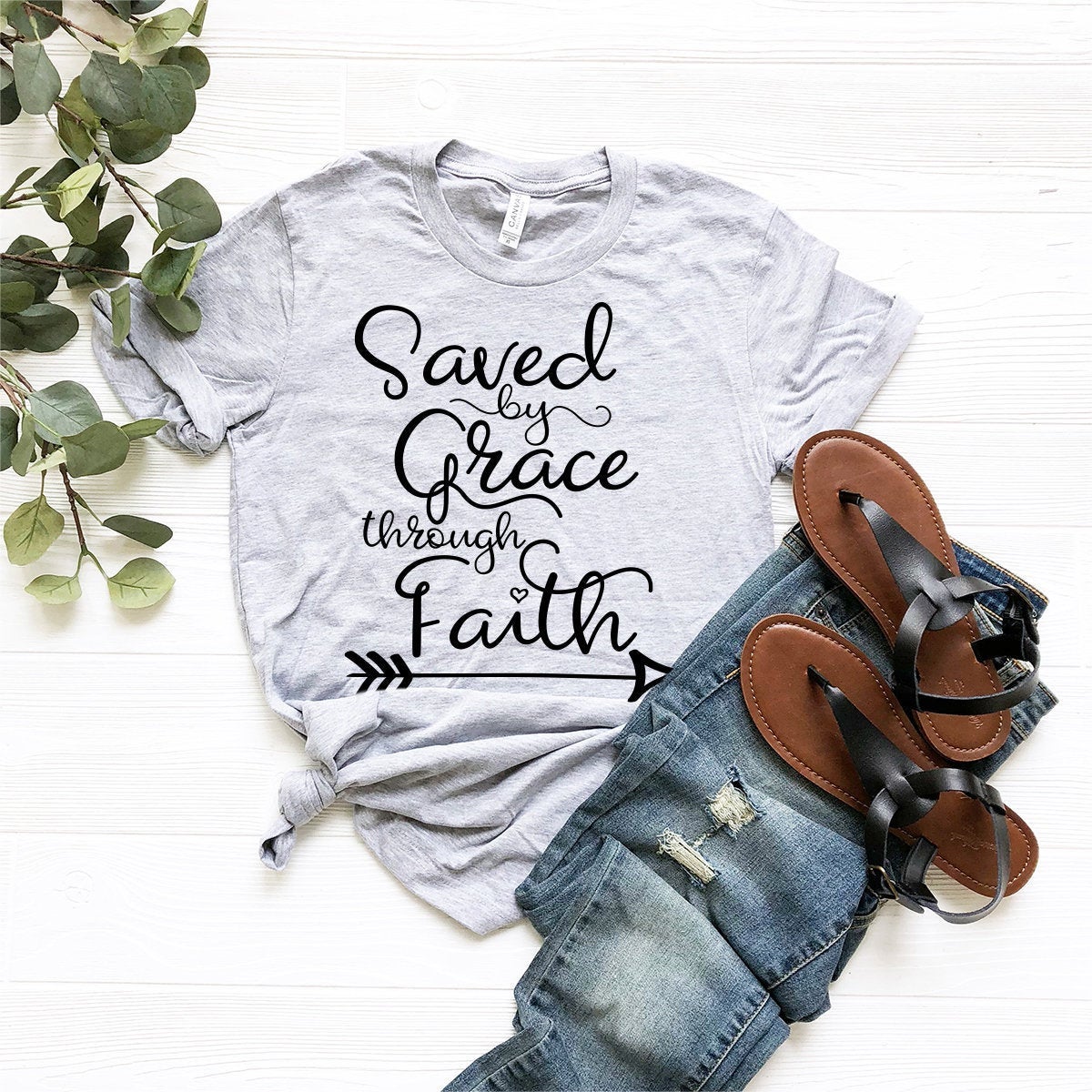 Faith Religious Tees Saved By Grace Through Faith T-Shirt