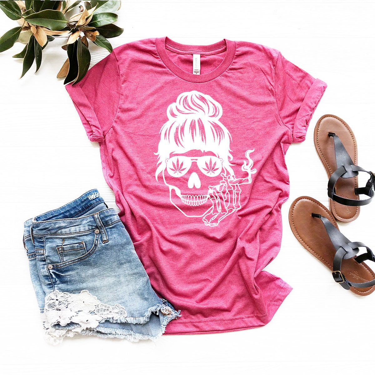 funny pothead shirts Bun Hair Skull Smoking Shirt, Weed Shirt for women, Smoking Skull, Funny Weed T Shirt, Funny Pothead Shirt,Cannabis Shirt,Marijuana Shirt