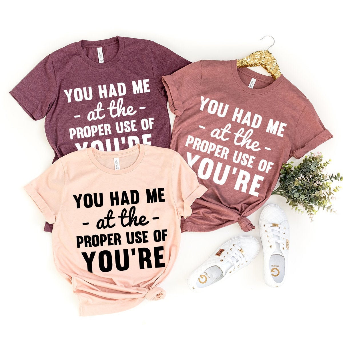 Funny Grammar Shirt, Shirts With Saying, You Had Me At The Proper