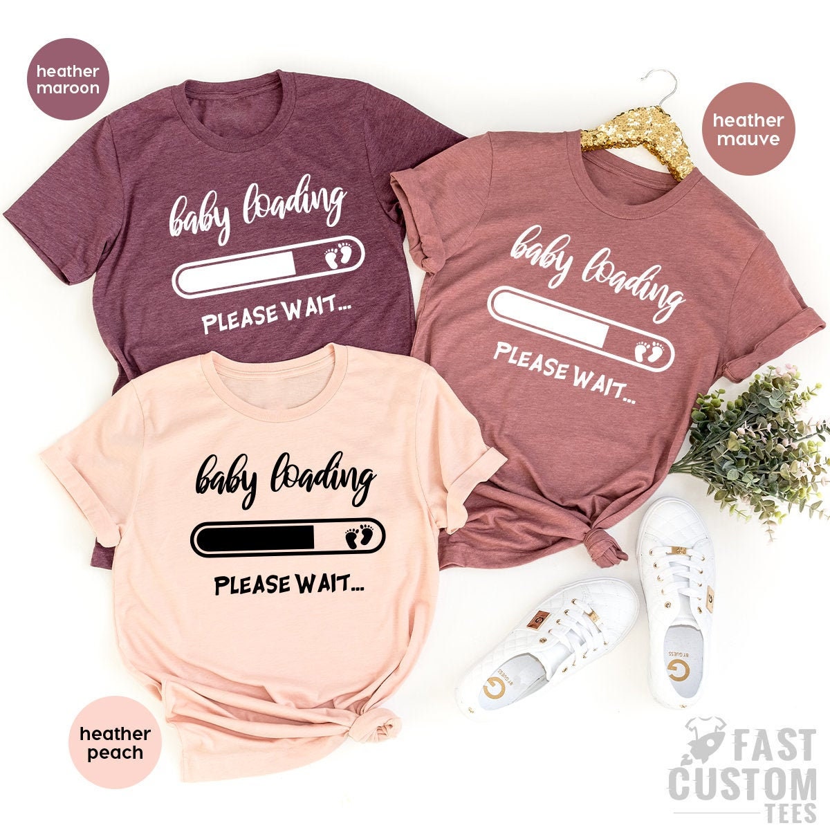 Funny Pregnant Shirt, Baby Loading TShirt, Pregnancy T-Shirt, Gift