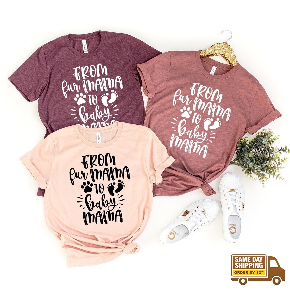 Pregnancy Matching Couple T-Shirts – Pregnancy Announcement Maternity Tee – Black, 100% Cotton