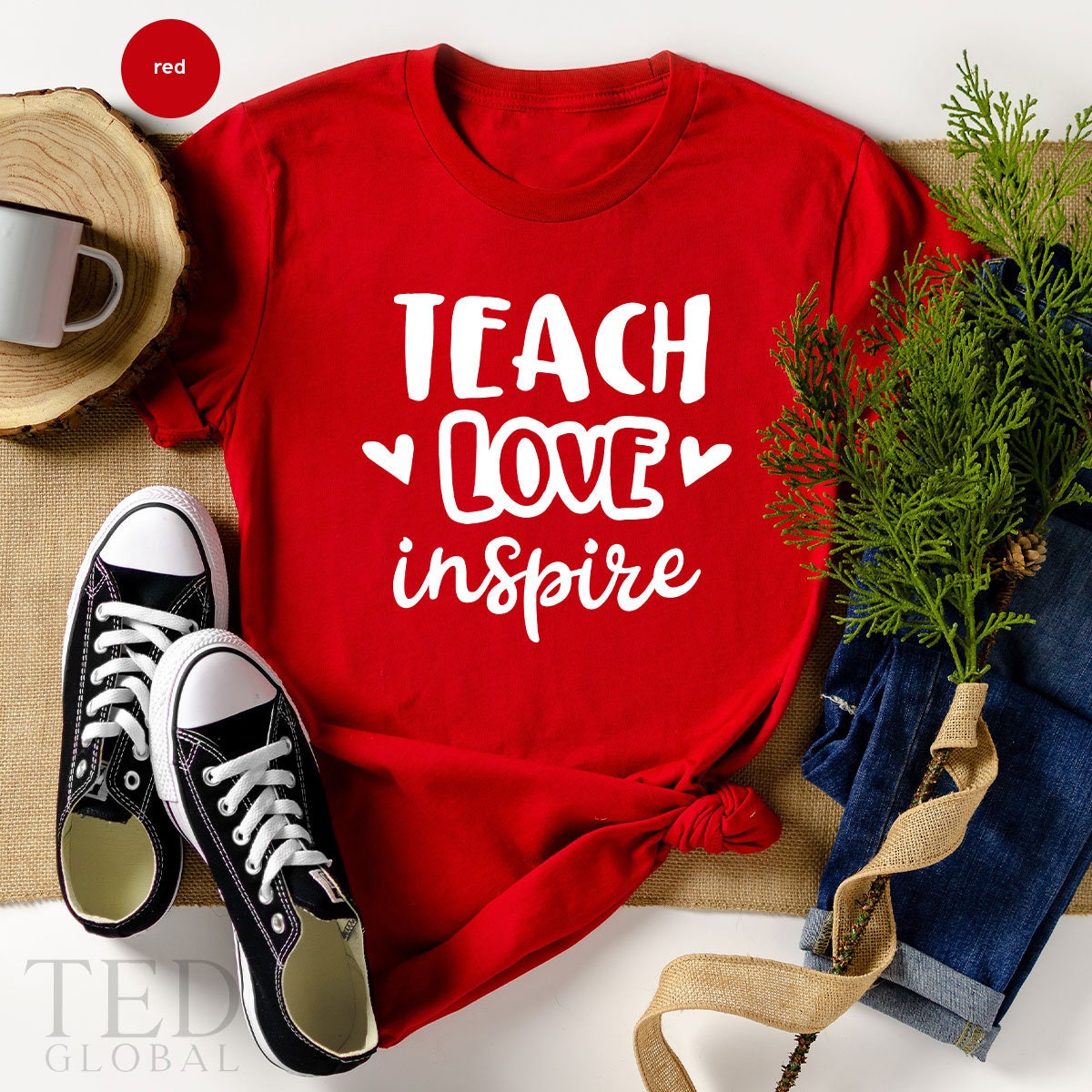 Teach Love Inspire Teacher T Shirt Gift