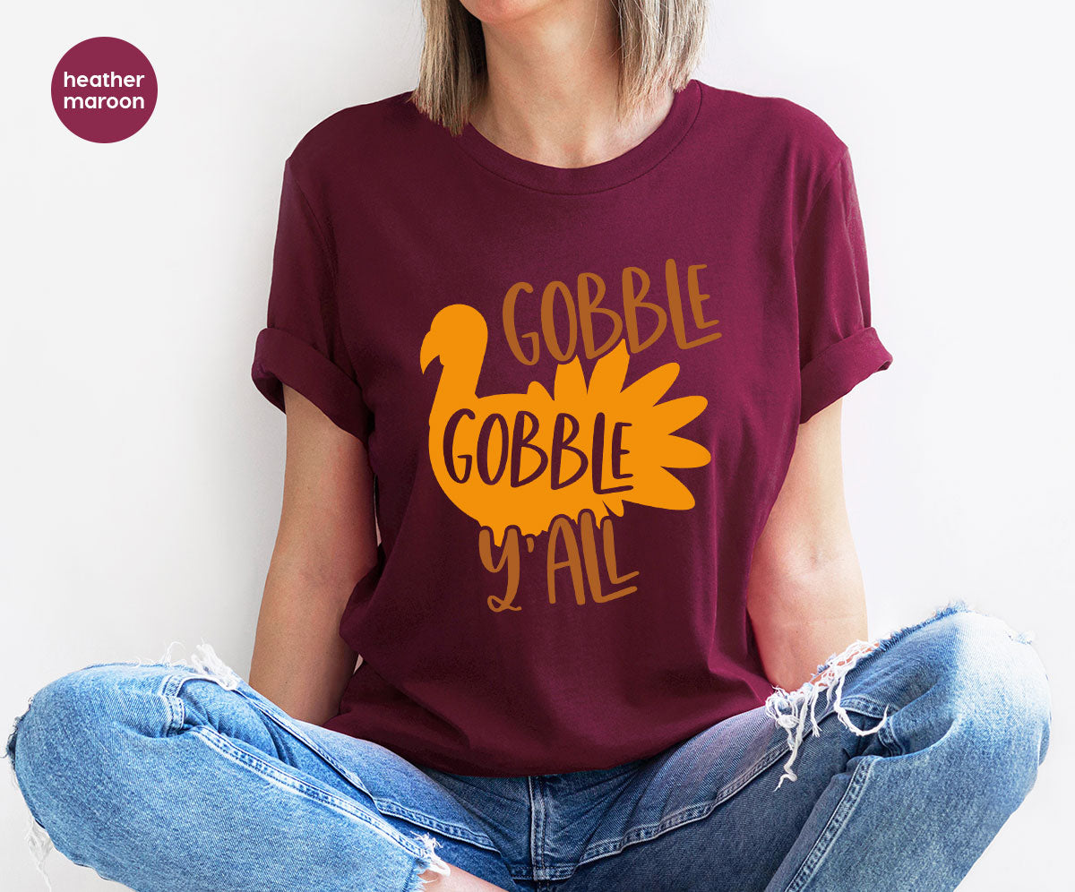 Kids Turkey T Shirt, Fall Gifts, Funny Fall Sweatshirt, Thanksgiving Graphic Tees, Boys Autumn Outfit, Cute Toddler TShirt, Gobble T-Shirt