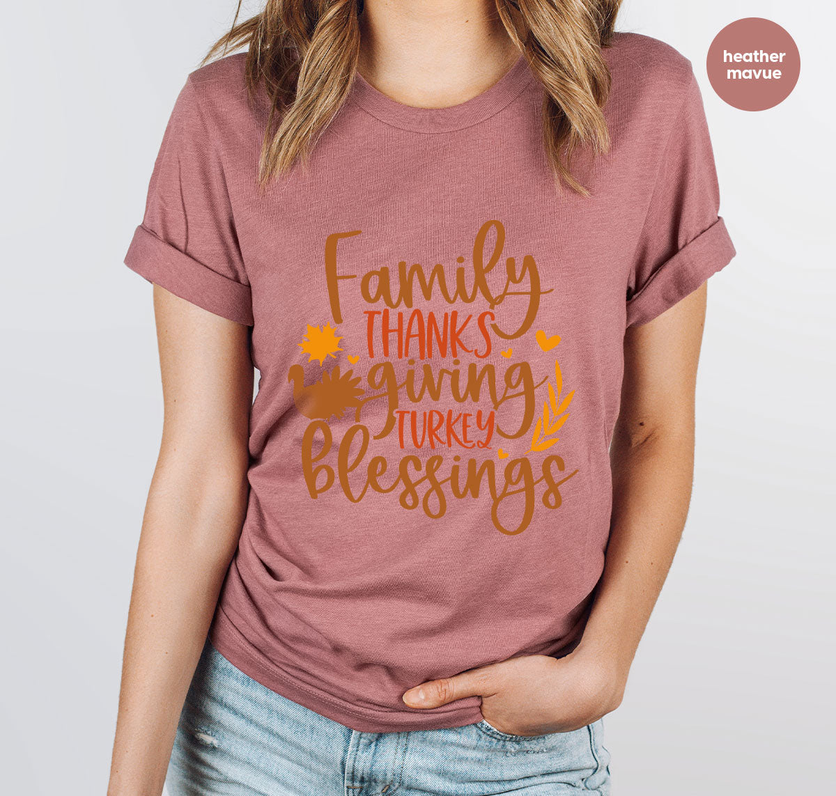 Family Thanksgiving Shirts, Gifts for Family, Autumn Crewneck Sweatshirt, Matching Family TShirts, Fall Vneck Tshirt, Turkey Graphic Tees