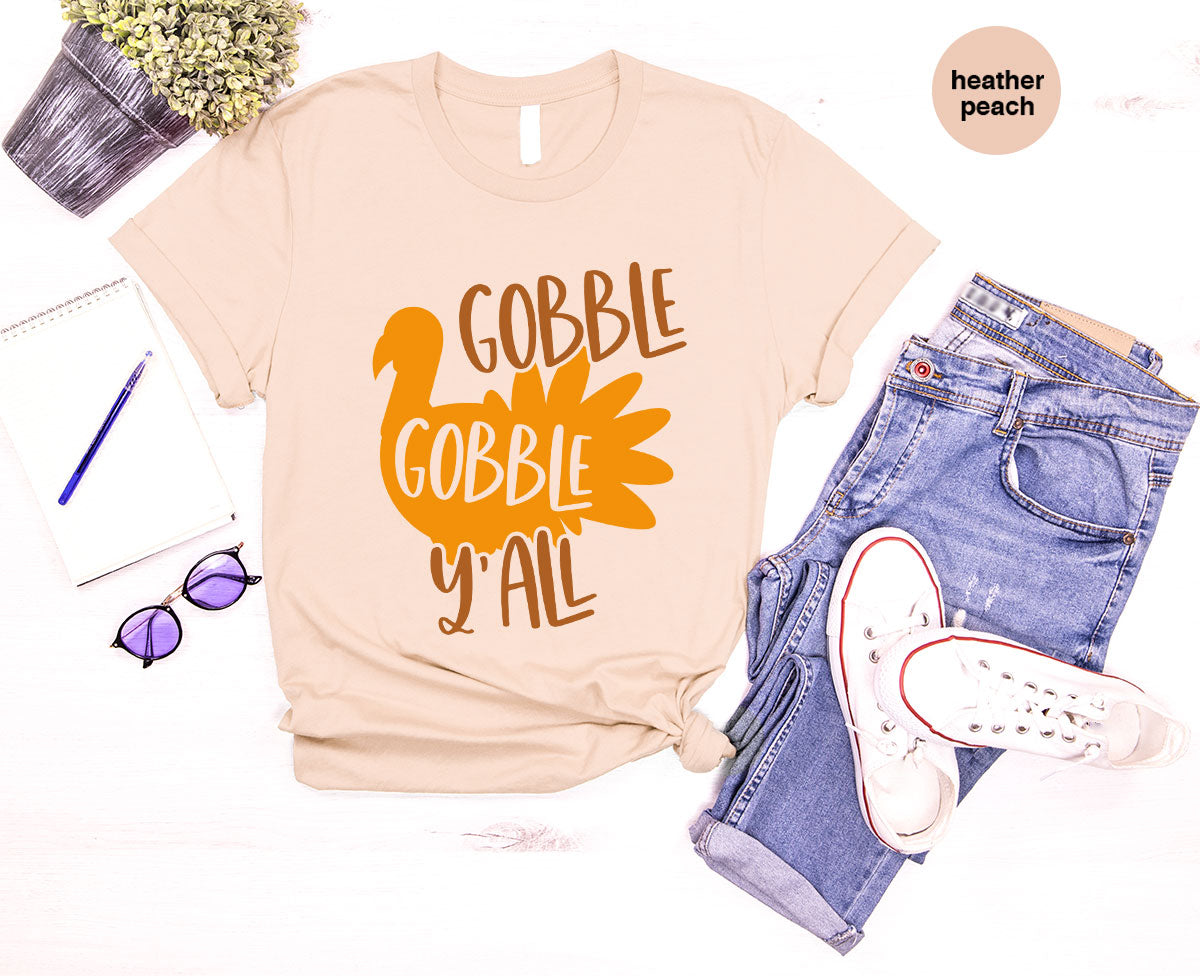 Kids Turkey T Shirt, Fall Gifts, Funny Fall Sweatshirt, Thanksgiving Graphic Tees, Boys Autumn Outfit, Cute Toddler TShirt, Gobble T-Shirt