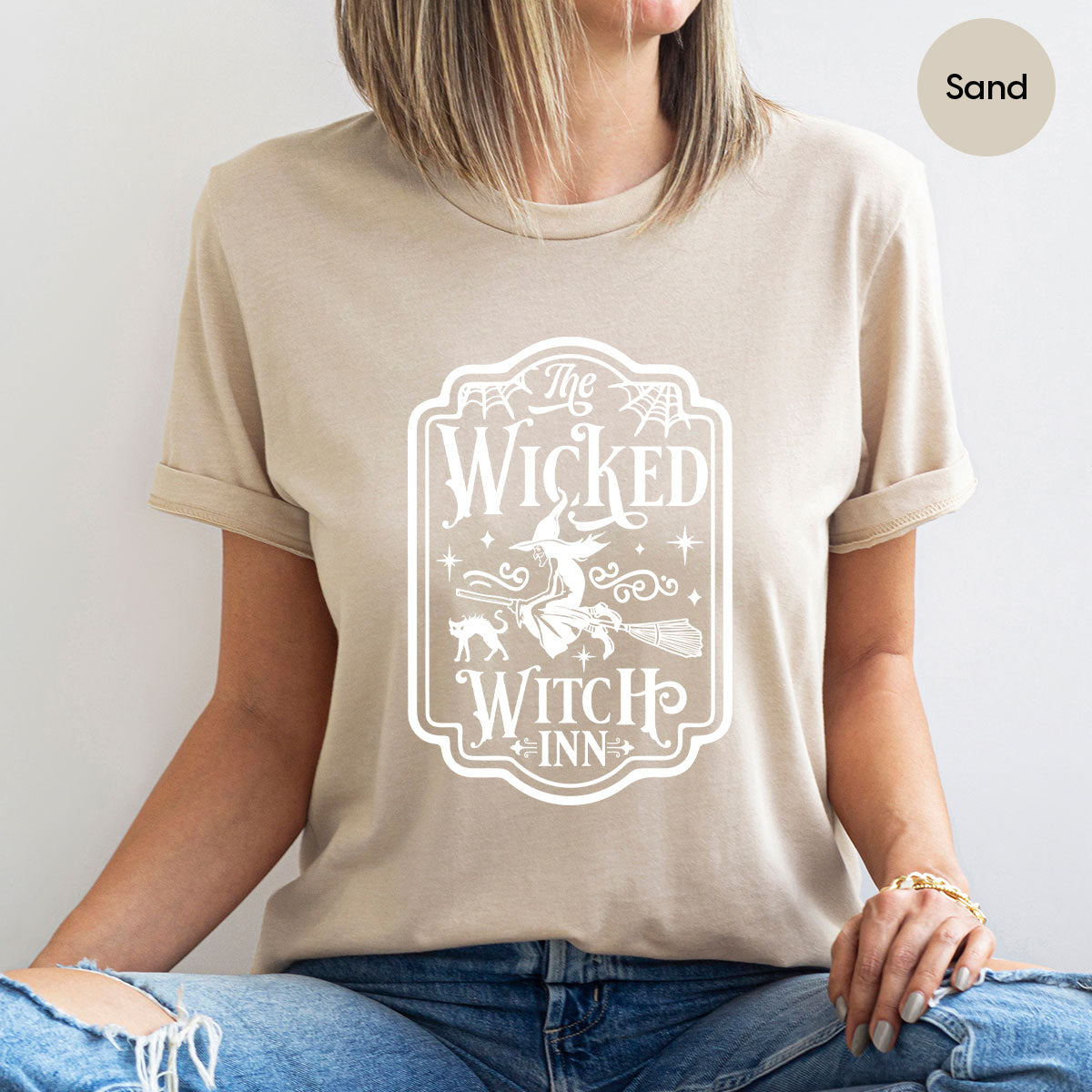 Witch Crewneck Sweatshirt, Halloween Shirts for Women, Funny Gift For Her, Spooky Season Party Tshirt, Witchy Graphic Tees