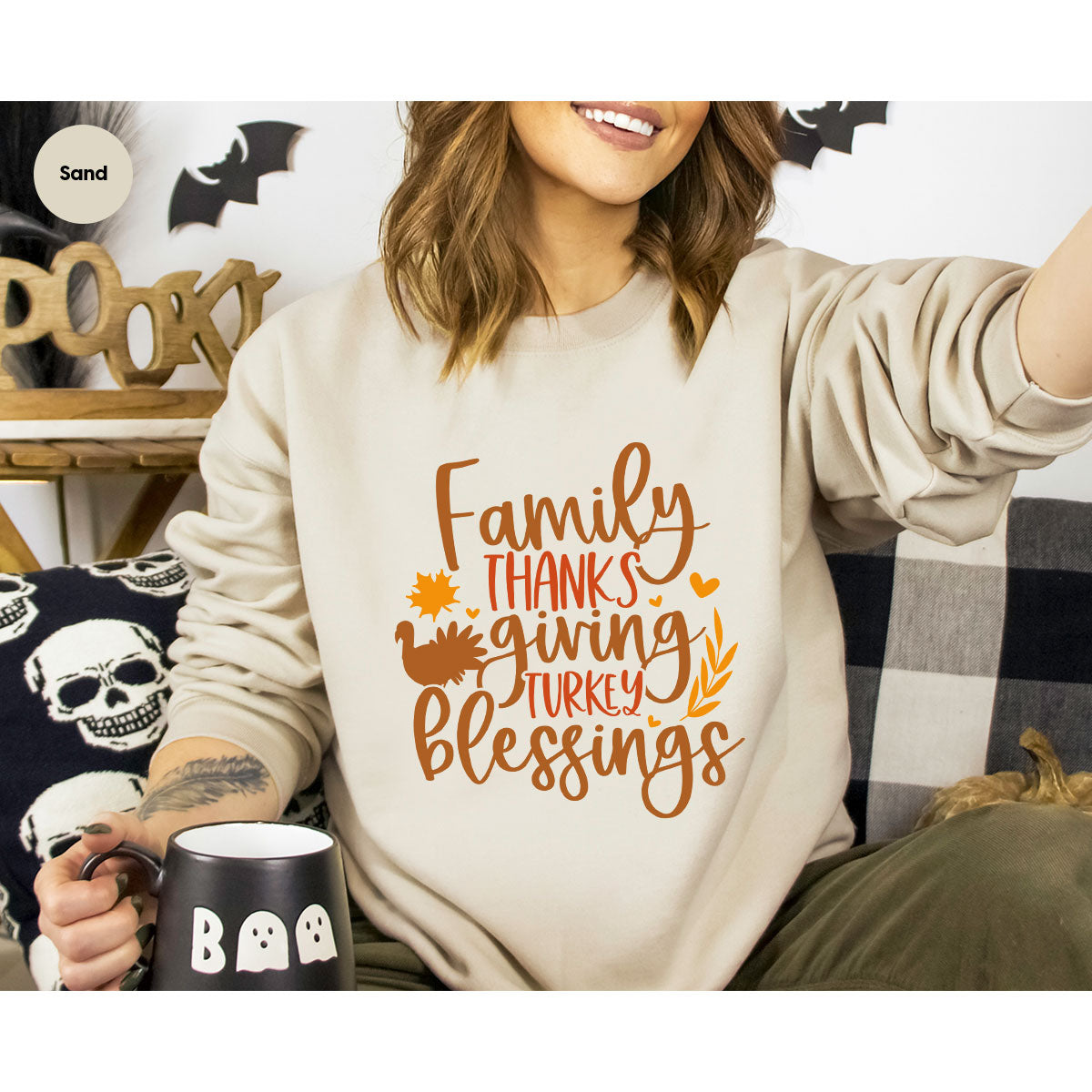 Family Thanksgiving Shirts, Gifts for Family, Autumn Crewneck Sweatshirt, Matching Family TShirts, Fall Vneck Tshirt, Turkey Graphic Tees