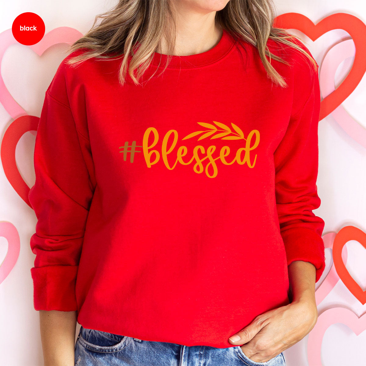 Cute Blessed T-Shirt, Fall Leaves Graphic Tees, Gift for Her, Womens Autumn Clothing, Thanksgiving Sweatshirt, Girls Vneck Tshirts