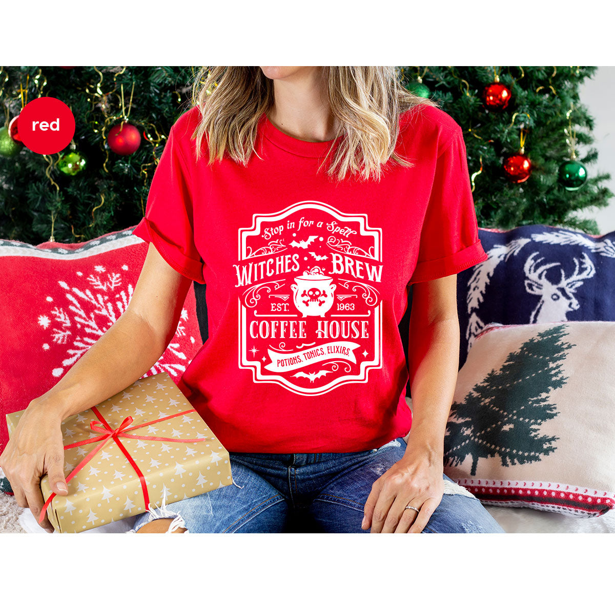Halloween Shirt, Witchy Gifts, Spooky Season Tshirt, Spell Vneck T Shirt, Shirts for Women, Gifts for Her, Witch's Brew Graphic Tees