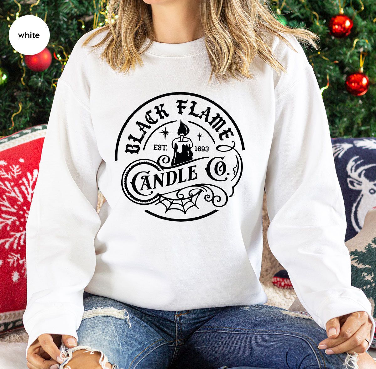 Black Flame Candle Shirt, Halloween Gifts, Hocus Pocus Tshirt, Halloween Party Clothing, Witch Vneck T-Shirt, Witchy Shirts, Gift for Her