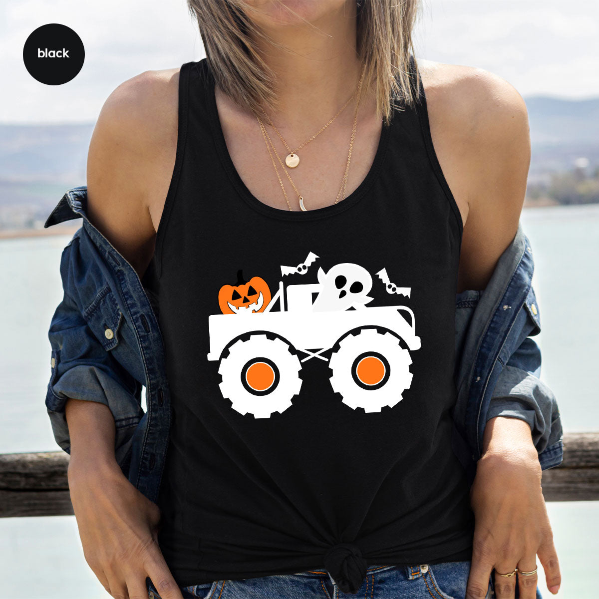 Kids Halloween Shirt, Halloween Gifts, Boys Truck T-Shirt, Ghost Outfit, Pumpkin Graphic Tees, Spooky Season Gifts, Toddler Clothes