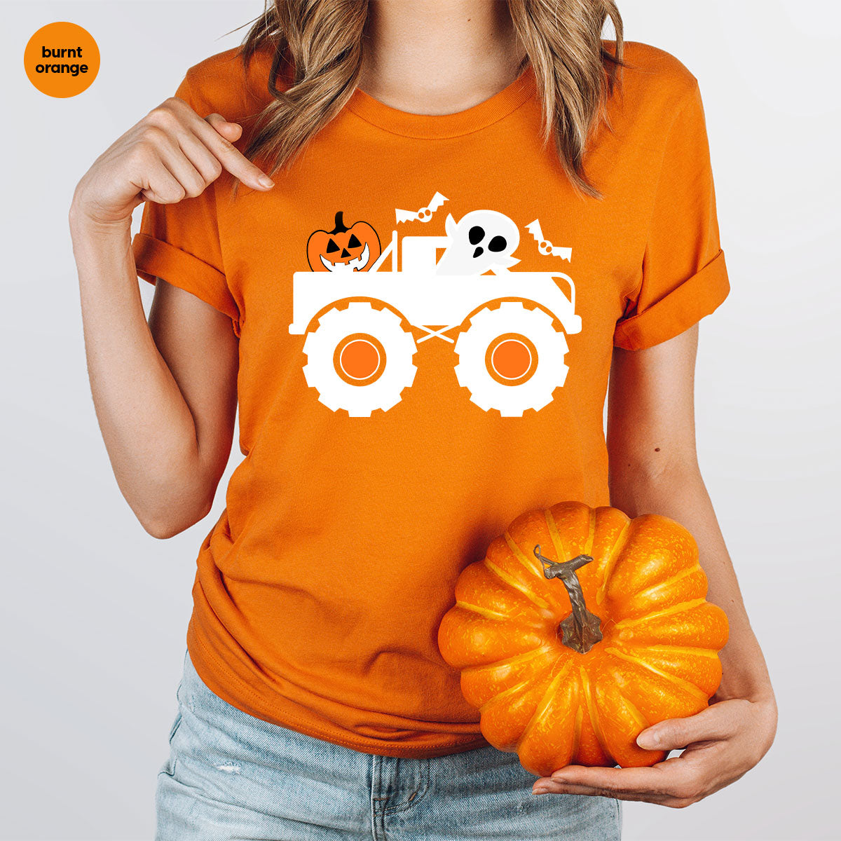 Kids Halloween Shirt, Halloween Gifts, Boys Truck T-Shirt, Ghost Outfit, Pumpkin Graphic Tees, Spooky Season Gifts, Toddler Clothes