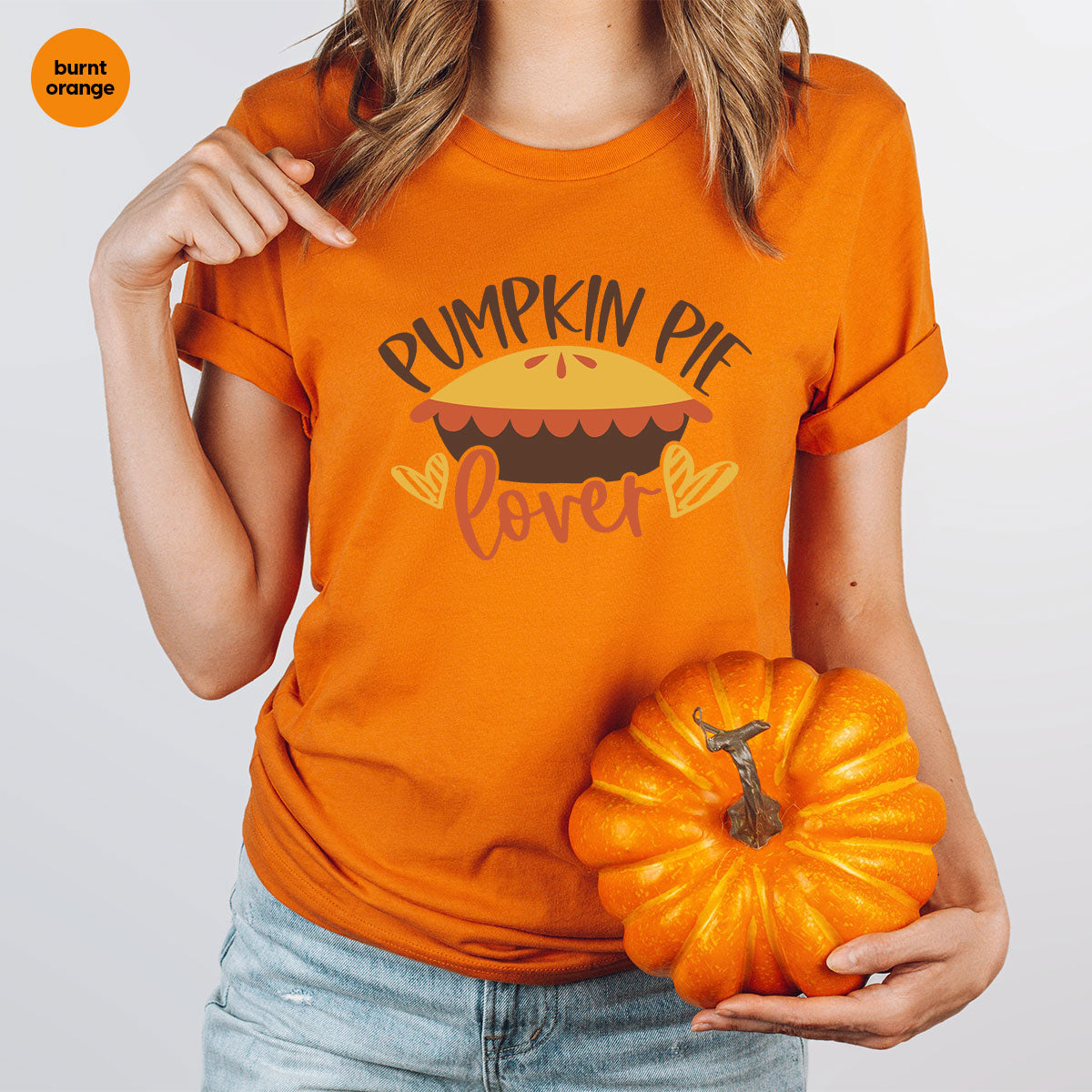 Kids Thanksgiving Shirts, Pumpkin Pie Graphic Tees, Gift for Her, Fall Crewneck Sweatshirt, Cute Toddler Clothes, Autumn Vneck T-Shirt