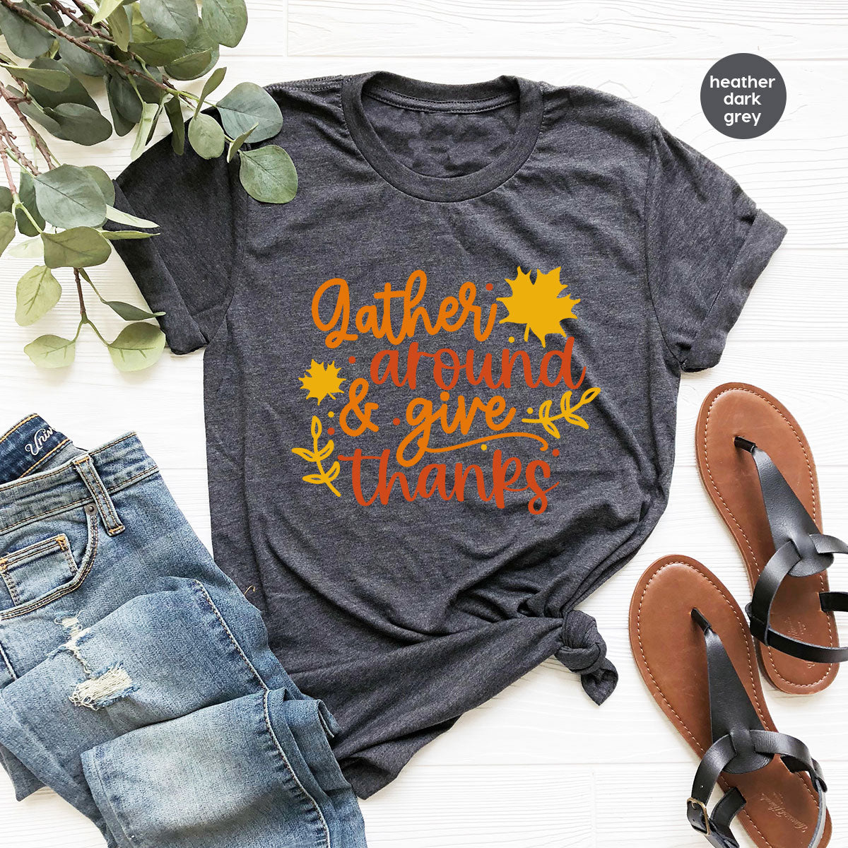 Thanksgiving Sweatshirts, Gifts for Family, Kids Fall Clothes, Leaves Graphic Tees, Autumn Toddler Outfits, Thankful Vneck TShirt