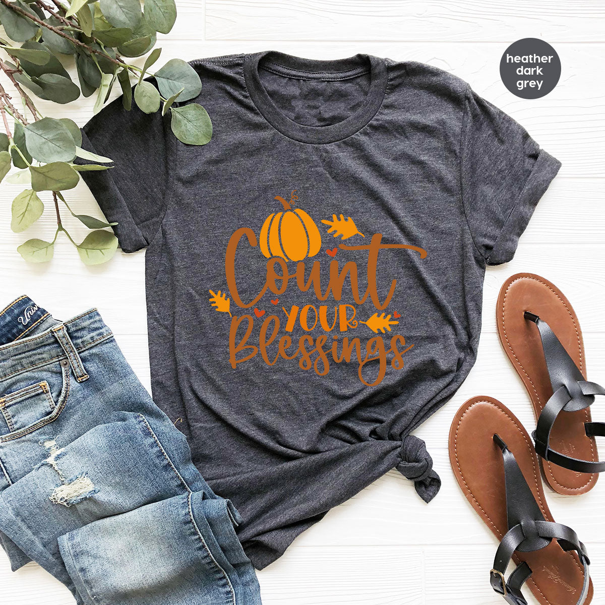 Cute Fall Outfit, Pumpkin Shirts, Gift for Her, Thanksgiving Clothing, Autumn Crewneck Sweatshirt, Blessed Vneck Tshirt, Leaves Graphic Tees