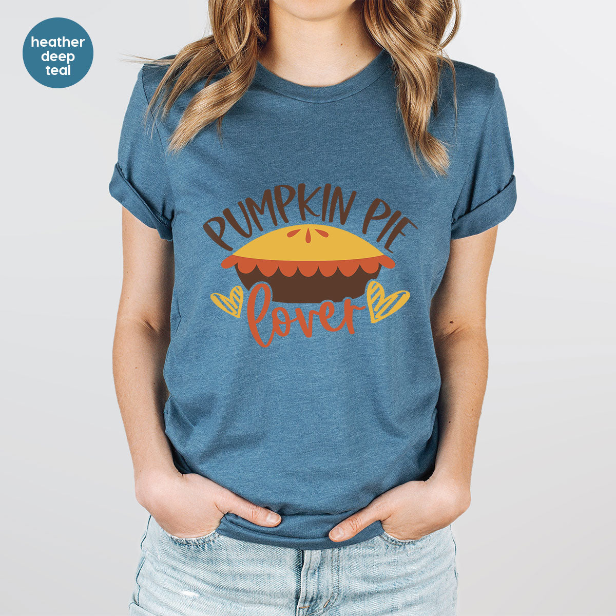 Kids Thanksgiving Shirts, Pumpkin Pie Graphic Tees, Gift for Her, Fall Crewneck Sweatshirt, Cute Toddler Clothes, Autumn Vneck T-Shirt