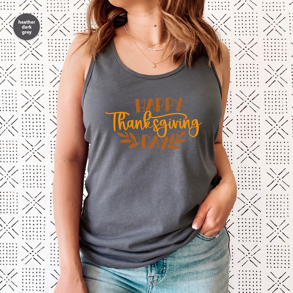 Happy Thanksgiving Day T-Shirt, Matching Family Shirts, Fall Crewneck Sweatshirt, Family Gifts, Leaves Graphic Tees, Autumn Vneck TShirt