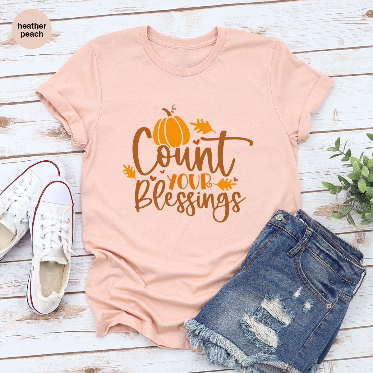 Cute Fall Outfit, Pumpkin Shirts, Gift for Her, Thanksgiving Clothing, Autumn Crewneck Sweatshirt, Blessed Vneck Tshirt, Leaves Graphic Tees