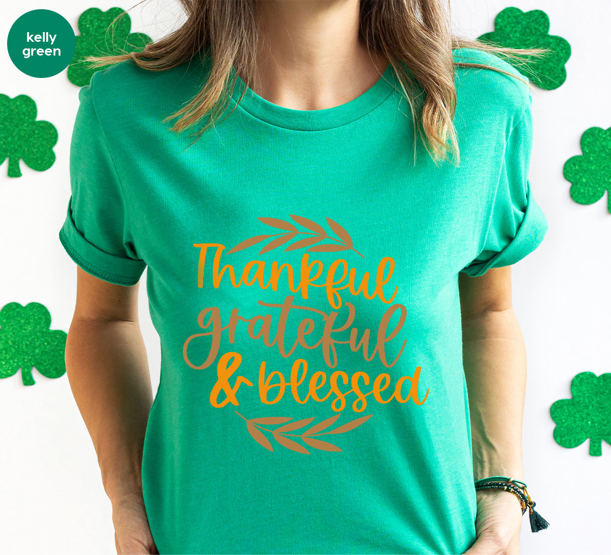 Fall Tshirt, Autumn Clothing, Gift for Her, Happy Thanksgiving Outfit, Leaves Graphic Tees, Thankful Grateful Blessed T-Shirt