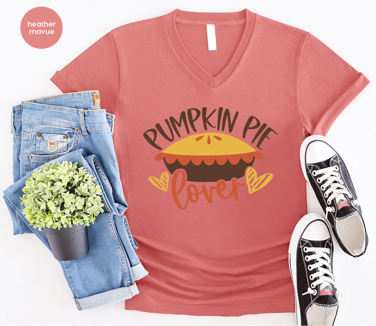 Kids Thanksgiving Shirts, Pumpkin Pie Graphic Tees, Gift for Her, Fall Crewneck Sweatshirt, Cute Toddler Clothes, Autumn Vneck T-Shirt