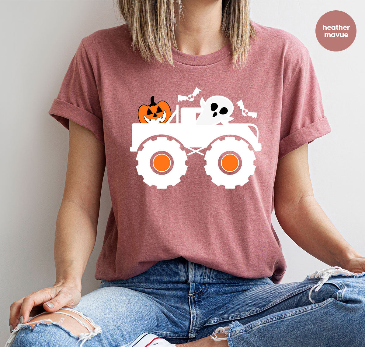 Kids Halloween Shirt, Halloween Gifts, Boys Truck T-Shirt, Ghost Outfit, Pumpkin Graphic Tees, Spooky Season Gifts, Toddler Clothes