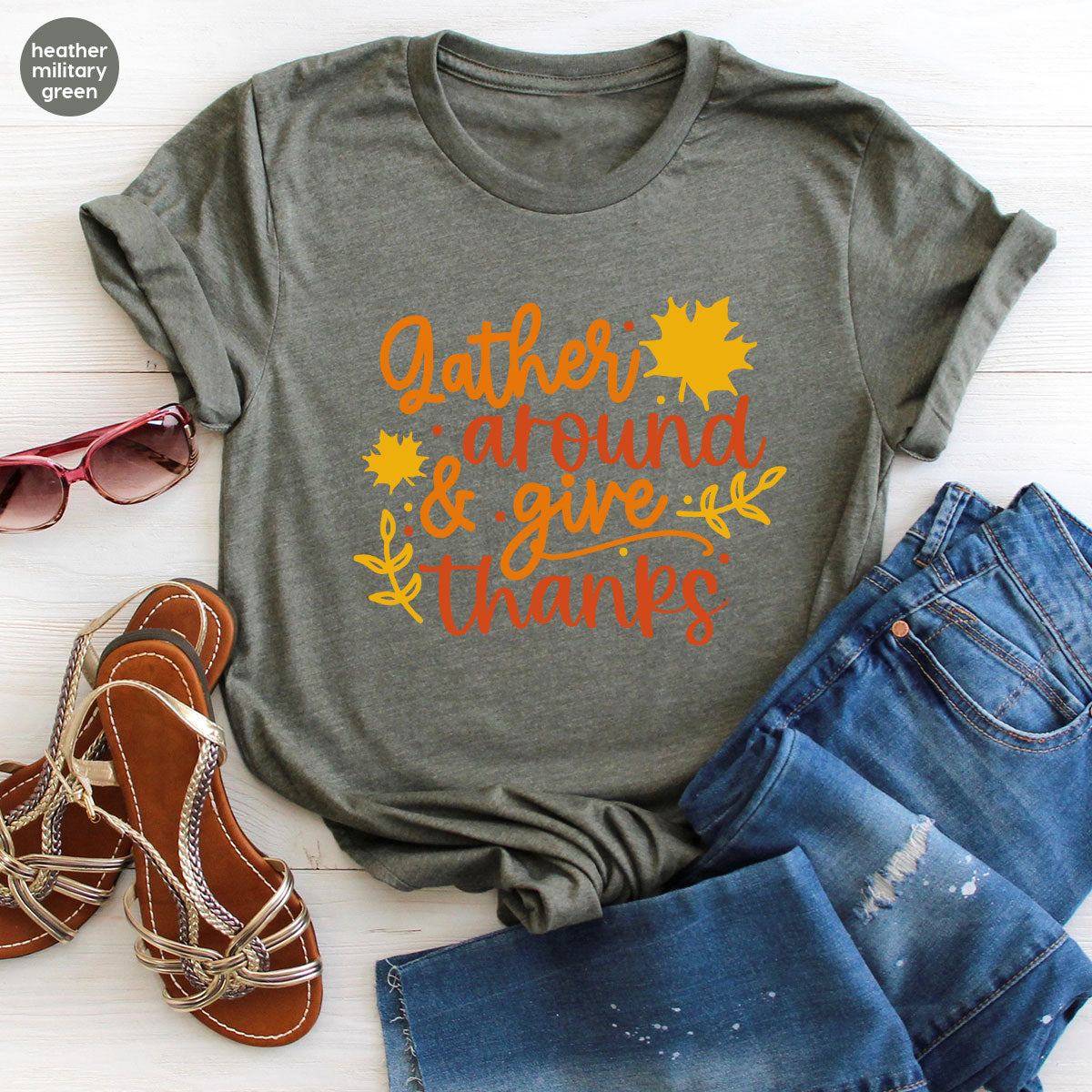 Thanksgiving Sweatshirts, Gifts for Family, Kids Fall Clothes, Leaves Graphic Tees, Autumn Toddler Outfits, Thankful Vneck TShirt