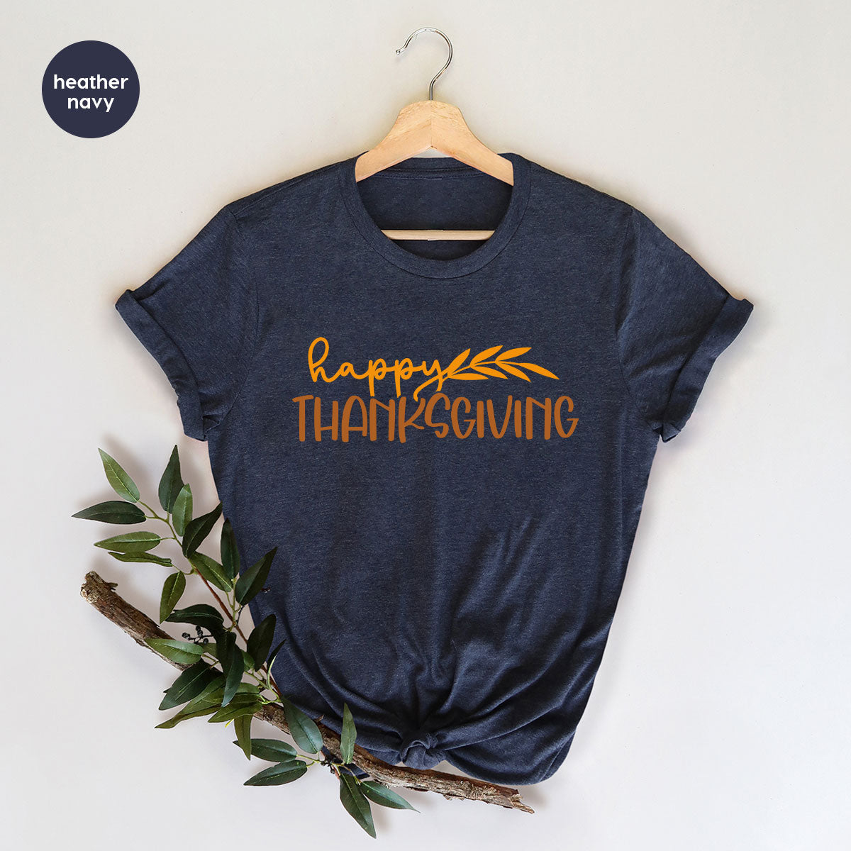 Happy Thanksgiving Shirt, Fall Crewneck Sweatshirt, Family Gifts, Matching Family TShirts, Autumn Vneck Tshirt, Leaves Graphic Tees