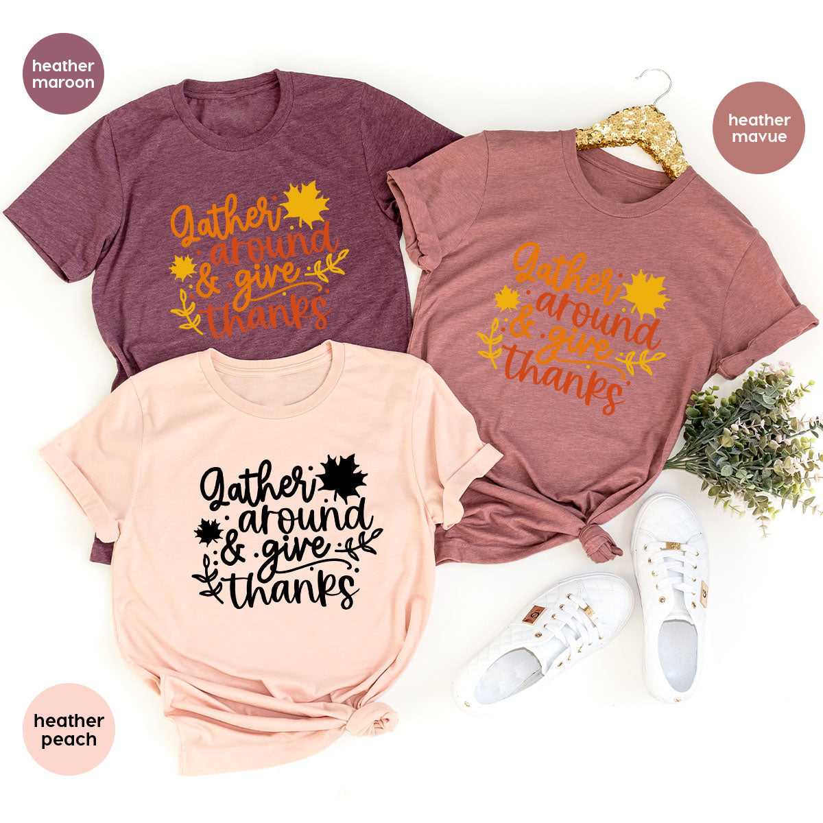 Thanksgiving Sweatshirts, Gifts for Family, Kids Fall Clothes, Leaves Graphic Tees, Autumn Toddler Outfits, Thankful Vneck TShirt