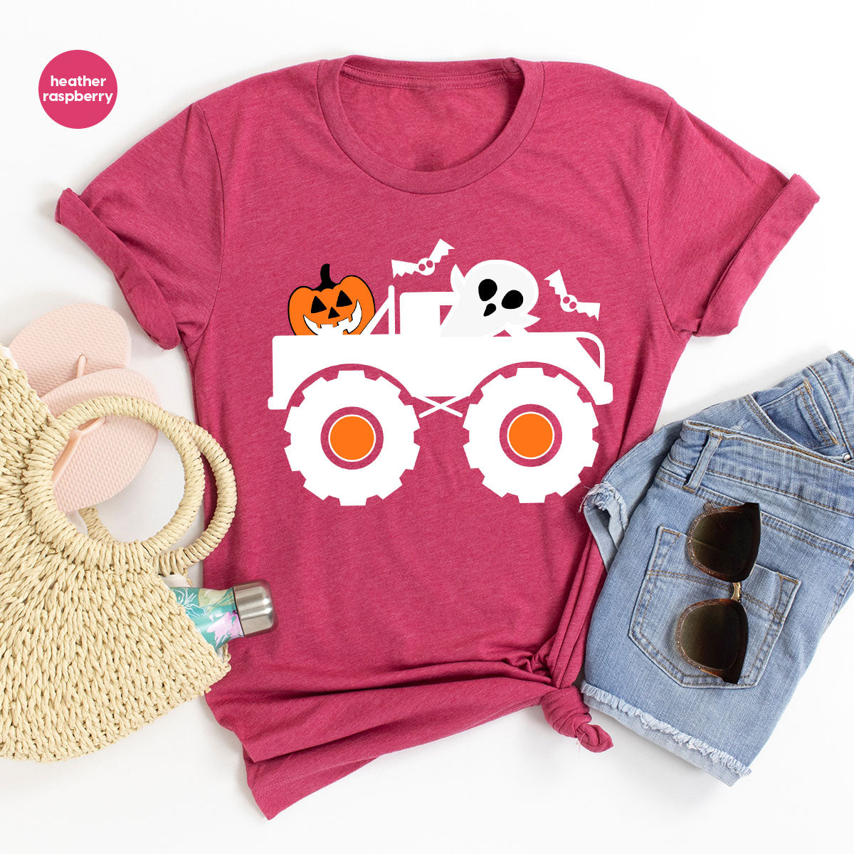 Kids Halloween Shirt, Halloween Gifts, Boys Truck T-Shirt, Ghost Outfit, Pumpkin Graphic Tees, Spooky Season Gifts, Toddler Clothes