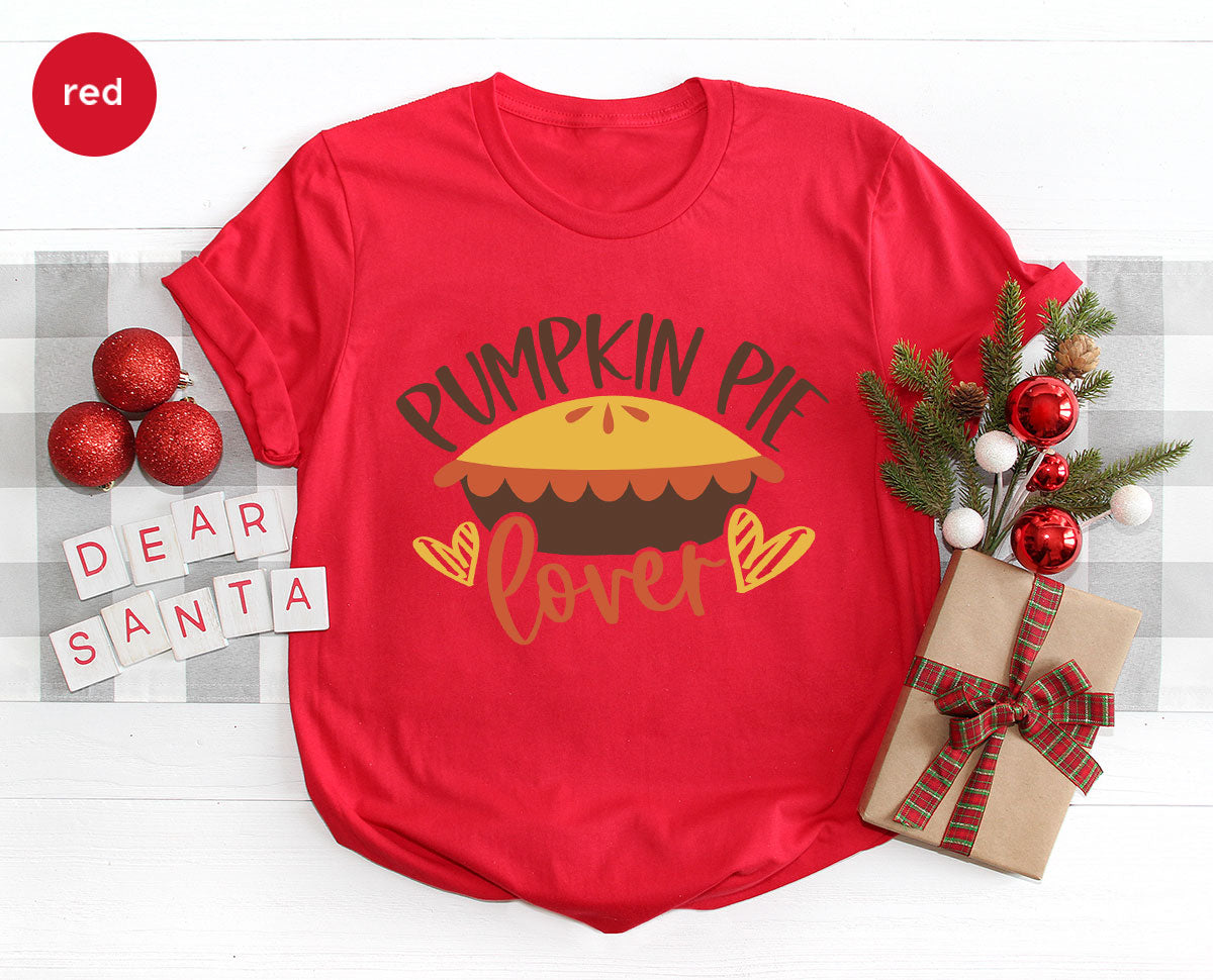 Kids Thanksgiving Shirts, Pumpkin Pie Graphic Tees, Gift for Her, Fall Crewneck Sweatshirt, Cute Toddler Clothes, Autumn Vneck T-Shirt