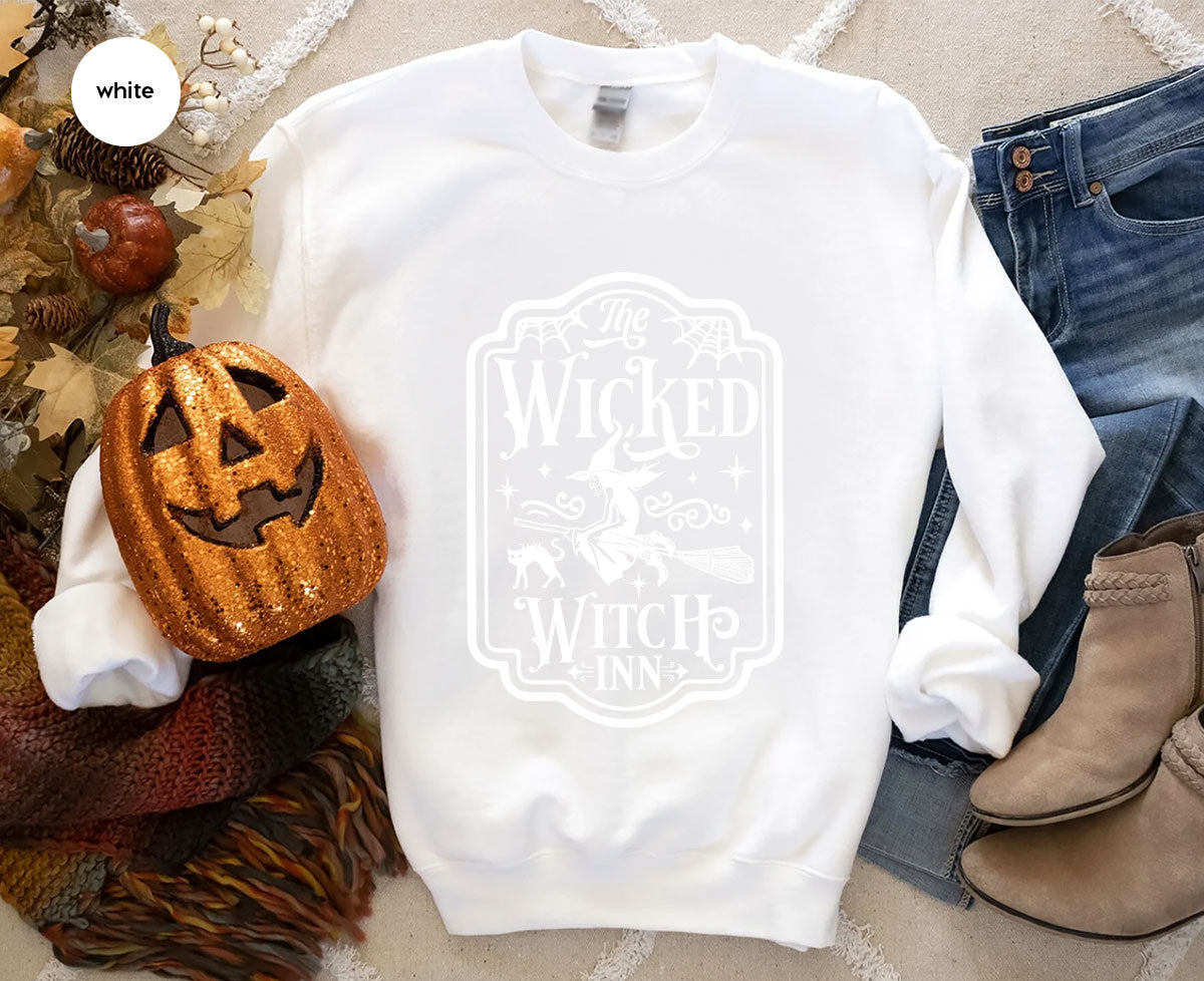 Witch Crewneck Sweatshirt, Halloween Shirts for Women, Funny Gift For Her, Spooky Season Party Tshirt, Witchy Graphic Tees