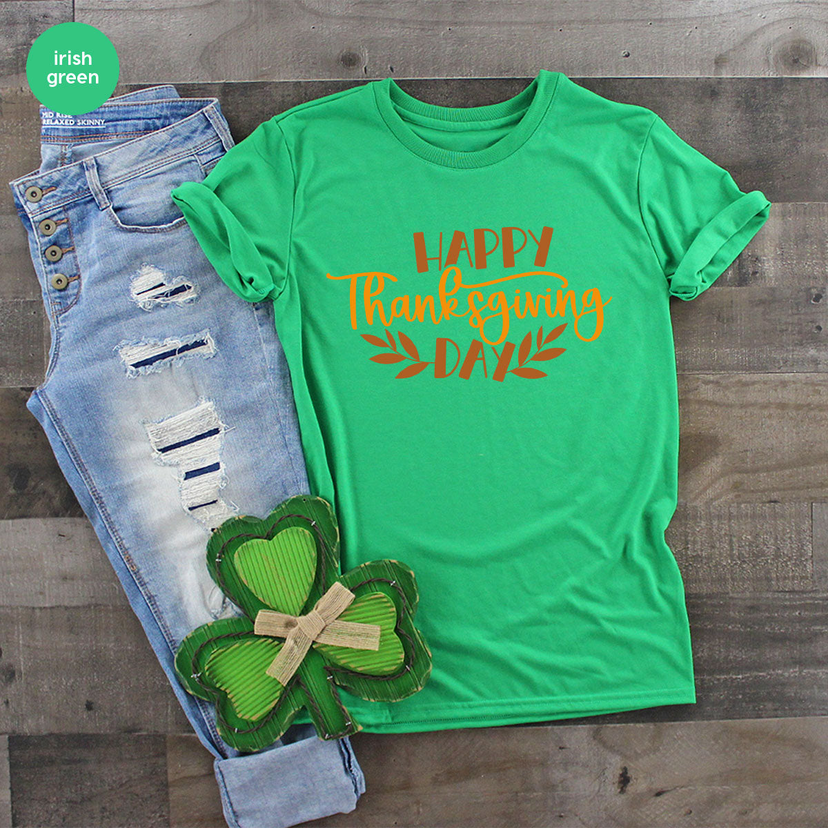 Happy Thanksgiving Day T-Shirt, Matching Family Shirts, Fall Crewneck Sweatshirt, Family Gifts, Leaves Graphic Tees, Autumn Vneck TShirt