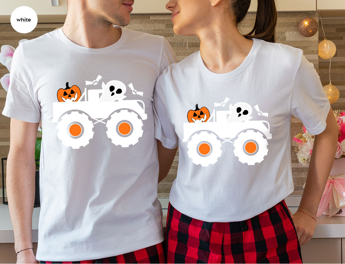 Kids Halloween Shirt, Halloween Gifts, Boys Truck T-Shirt, Ghost Outfit, Pumpkin Graphic Tees, Spooky Season Gifts, Toddler Clothes