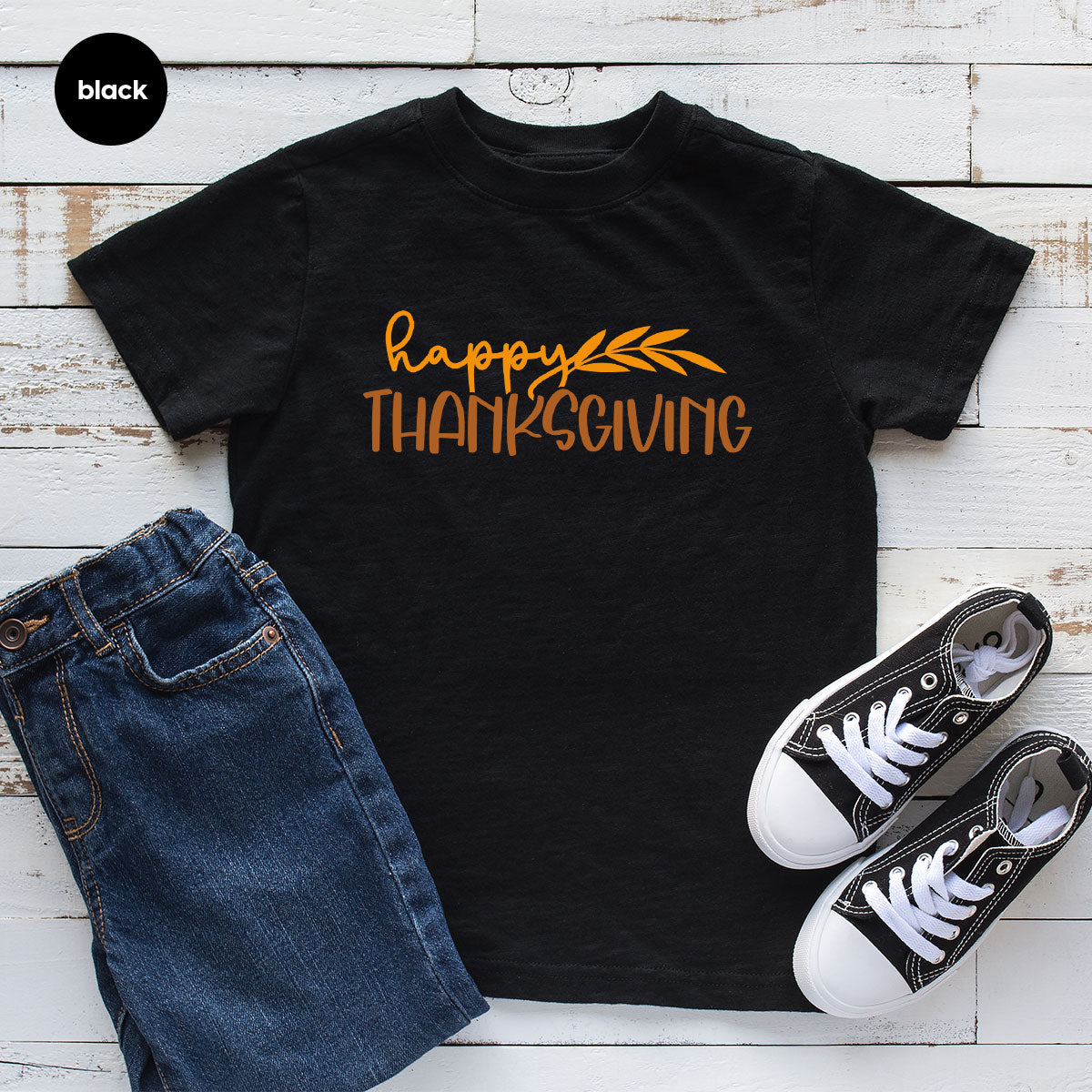 Happy Thanksgiving Shirt, Fall Crewneck Sweatshirt, Family Gifts, Matching Family TShirts, Autumn Vneck Tshirt, Leaves Graphic Tees