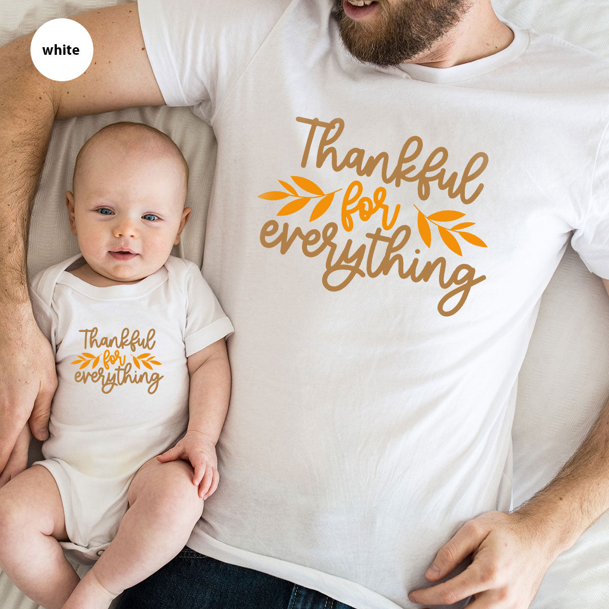 Thanksgiving T Shirts, Gifts for Her, Fall Leaves Graphic Tees, Autumn Clothing, Thankful for Everything T-Shirt, Womens Vneck TShirt