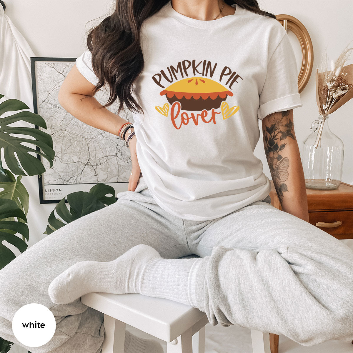 Kids Thanksgiving Shirts, Pumpkin Pie Graphic Tees, Gift for Her, Fall Crewneck Sweatshirt, Cute Toddler Clothes, Autumn Vneck T-Shirt