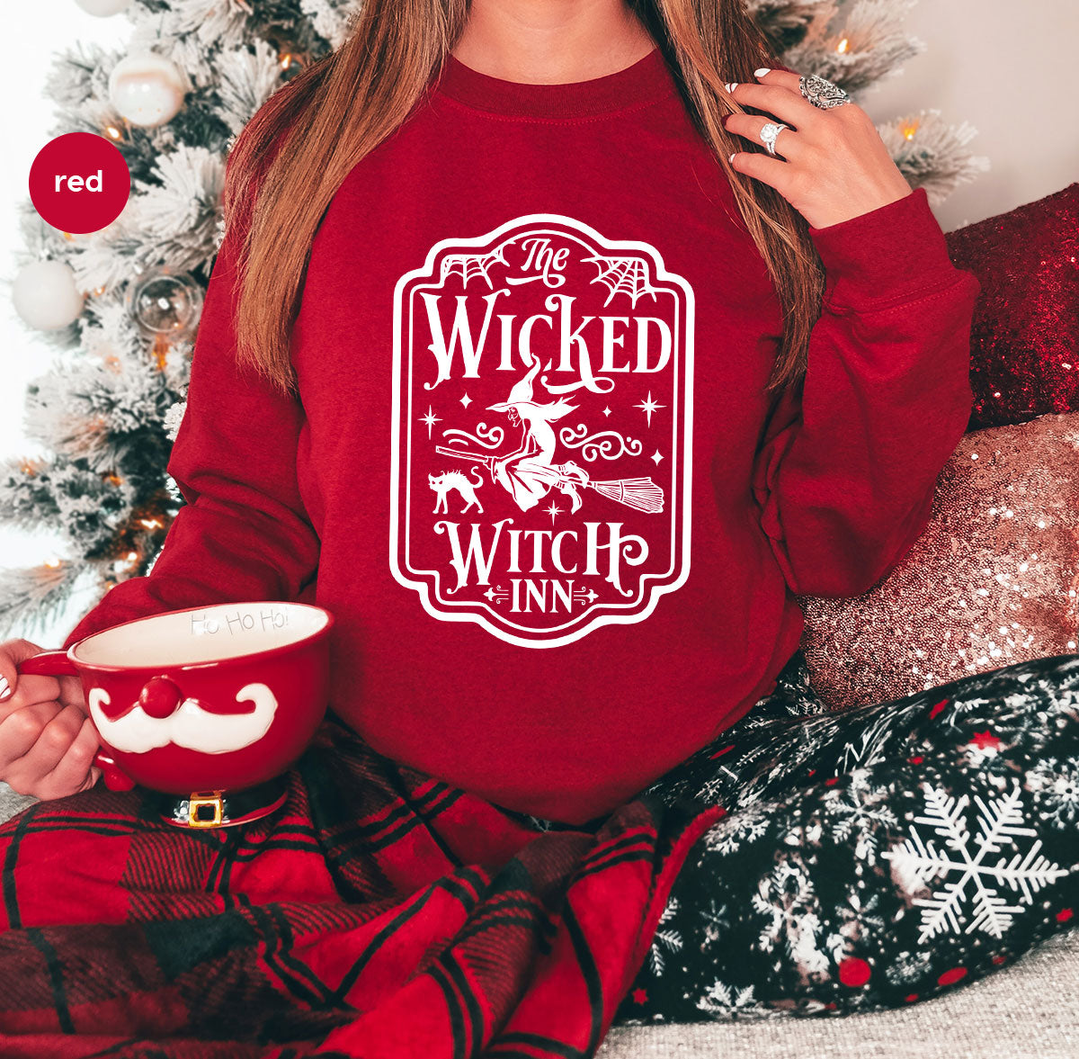 Witch Crewneck Sweatshirt, Halloween Shirts for Women, Funny Gift For Her, Spooky Season Party Tshirt, Witchy Graphic Tees