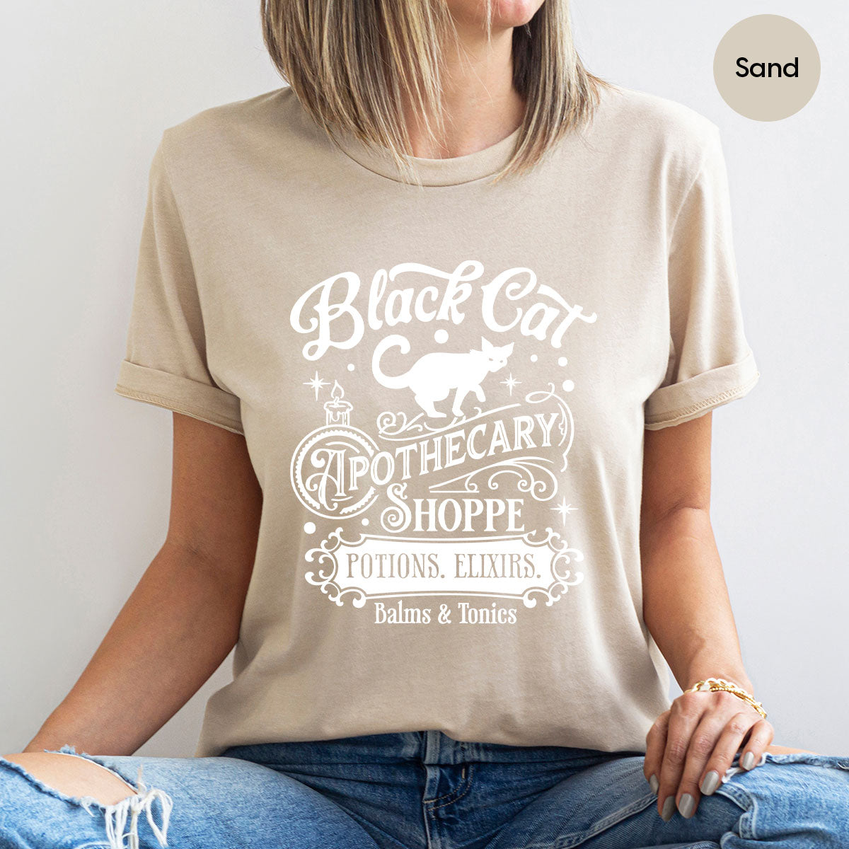 Halloween Party T-Shirt, Spooky Sweatshirt, Halloween Gifts, Cat Clothing, Genderneutral Adult Shirt, Apothecary Graphic Tees, Gift for Kids