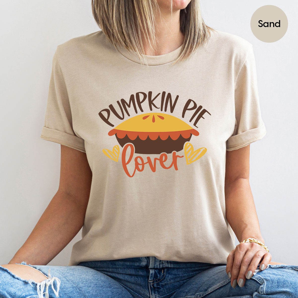 Kids Thanksgiving Shirts, Pumpkin Pie Graphic Tees, Gift for Her, Fall Crewneck Sweatshirt, Cute Toddler Clothes, Autumn Vneck T-Shirt