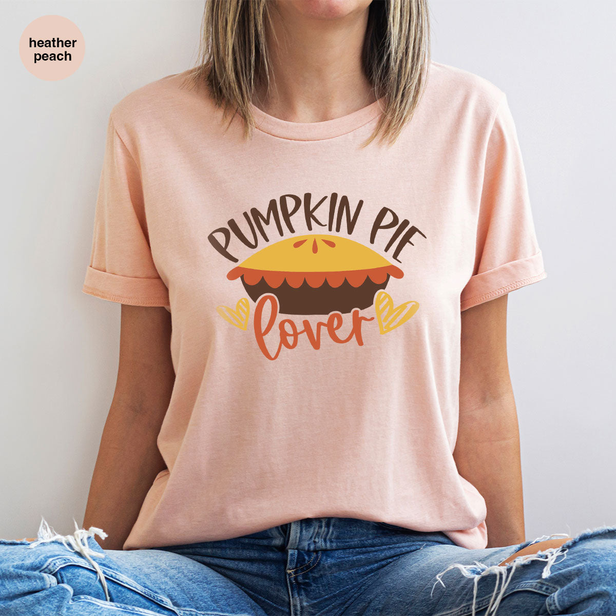 Kids Thanksgiving Shirts, Pumpkin Pie Graphic Tees, Gift for Her, Fall Crewneck Sweatshirt, Cute Toddler Clothes, Autumn Vneck T-Shirt
