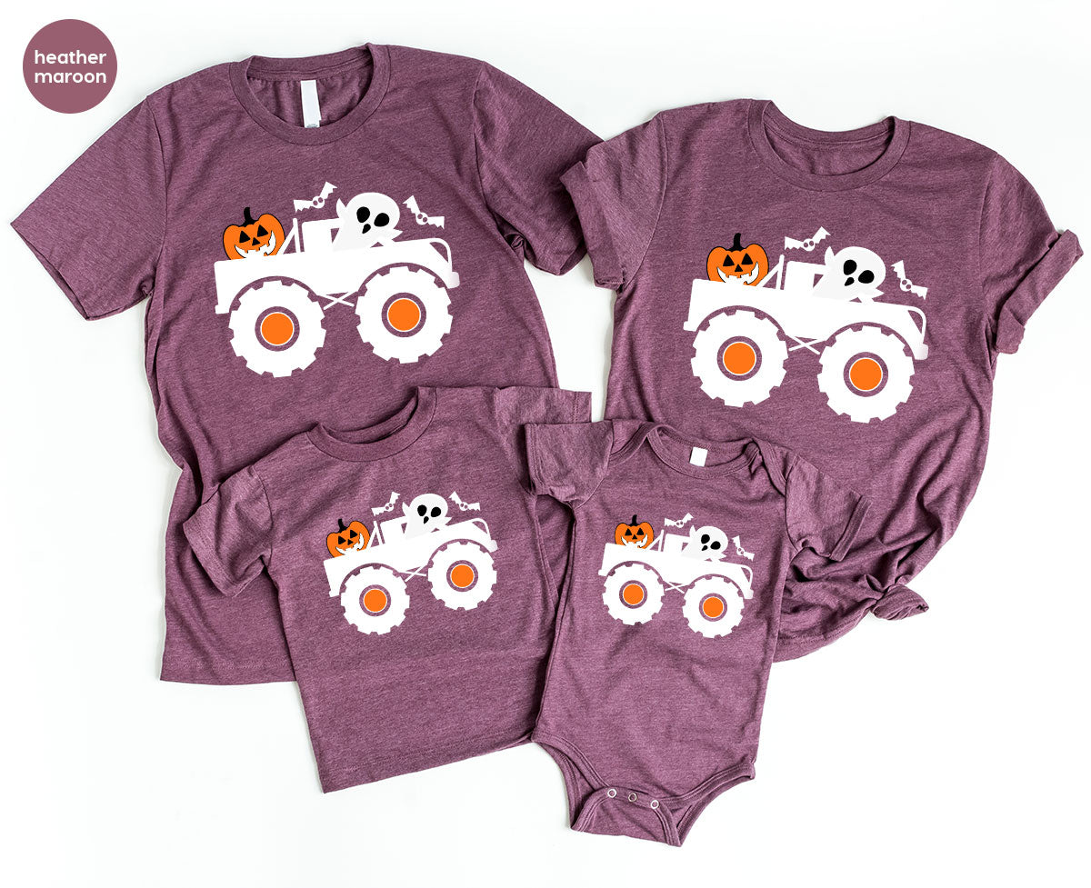 Kids Halloween Shirt, Halloween Gifts, Boys Truck T-Shirt, Ghost Outfit, Pumpkin Graphic Tees, Spooky Season Gifts, Toddler Clothes