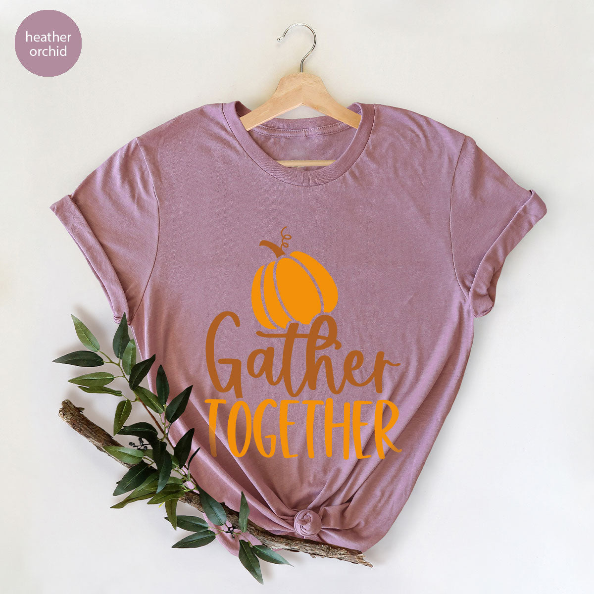 Fall Crewneck Sweatshirt, Thanksgiving Family Outfits, Pumpkin Graphic Tees, Autumn Clothing, Thankful Toddler Tshirt, Gather Together Shirt