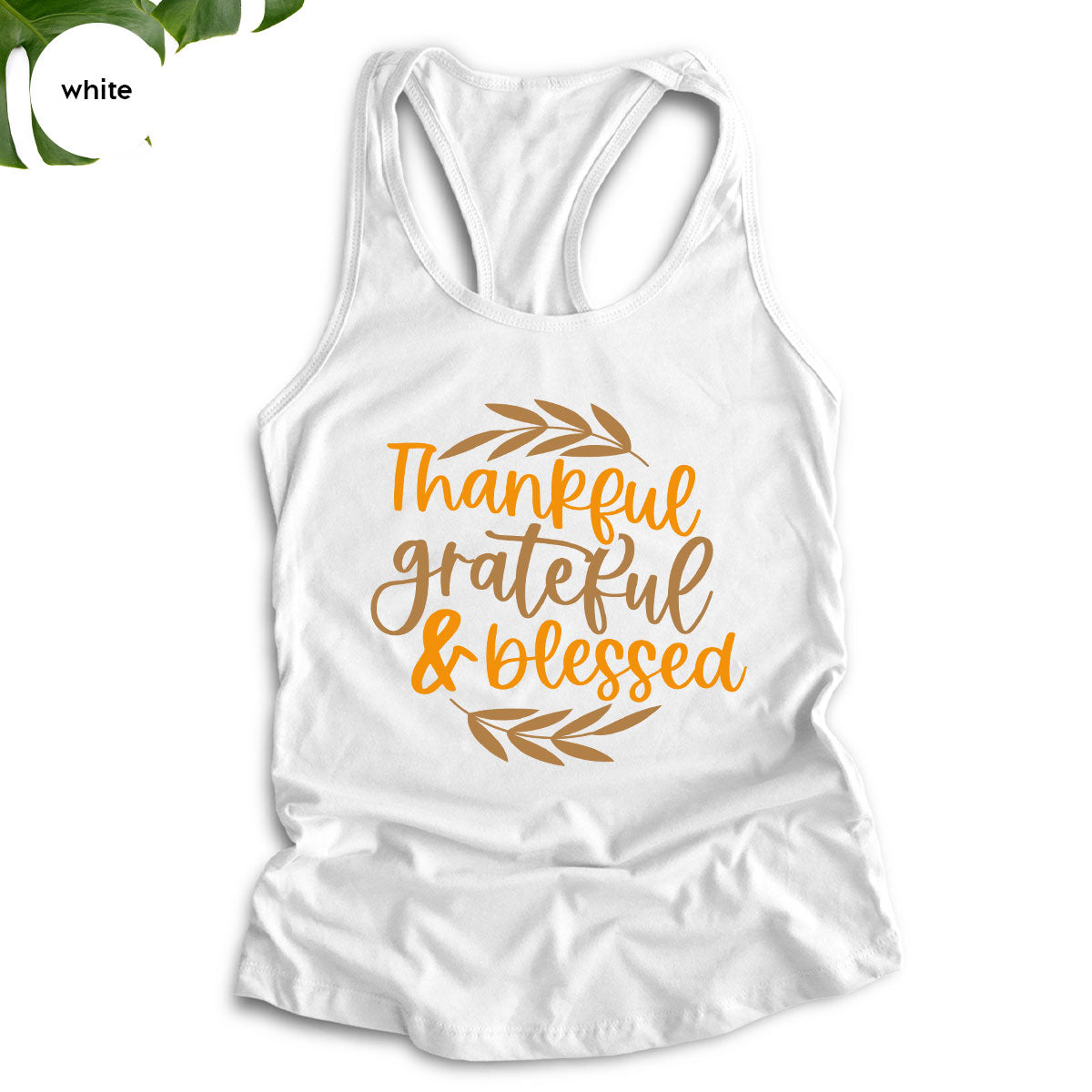 Fall Tshirt, Autumn Clothing, Gift for Her, Happy Thanksgiving Outfit, Leaves Graphic Tees, Thankful Grateful Blessed T-Shirt