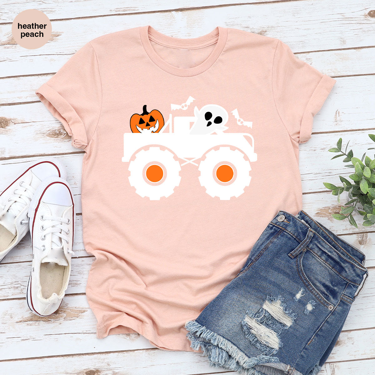 Kids Halloween Shirt, Halloween Gifts, Boys Truck T-Shirt, Ghost Outfit, Pumpkin Graphic Tees, Spooky Season Gifts, Toddler Clothes