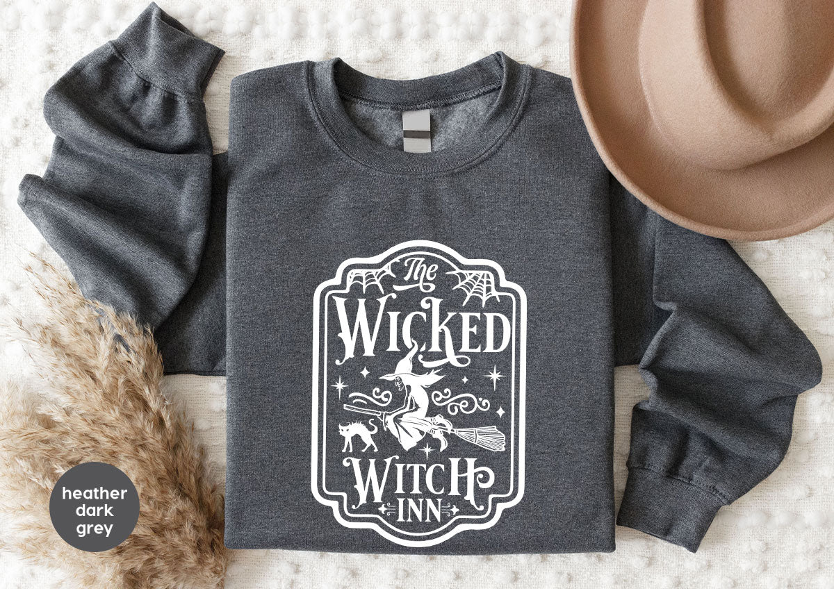 Witch Crewneck Sweatshirt, Halloween Shirts for Women, Funny Gift For Her, Spooky Season Party Tshirt, Witchy Graphic Tees