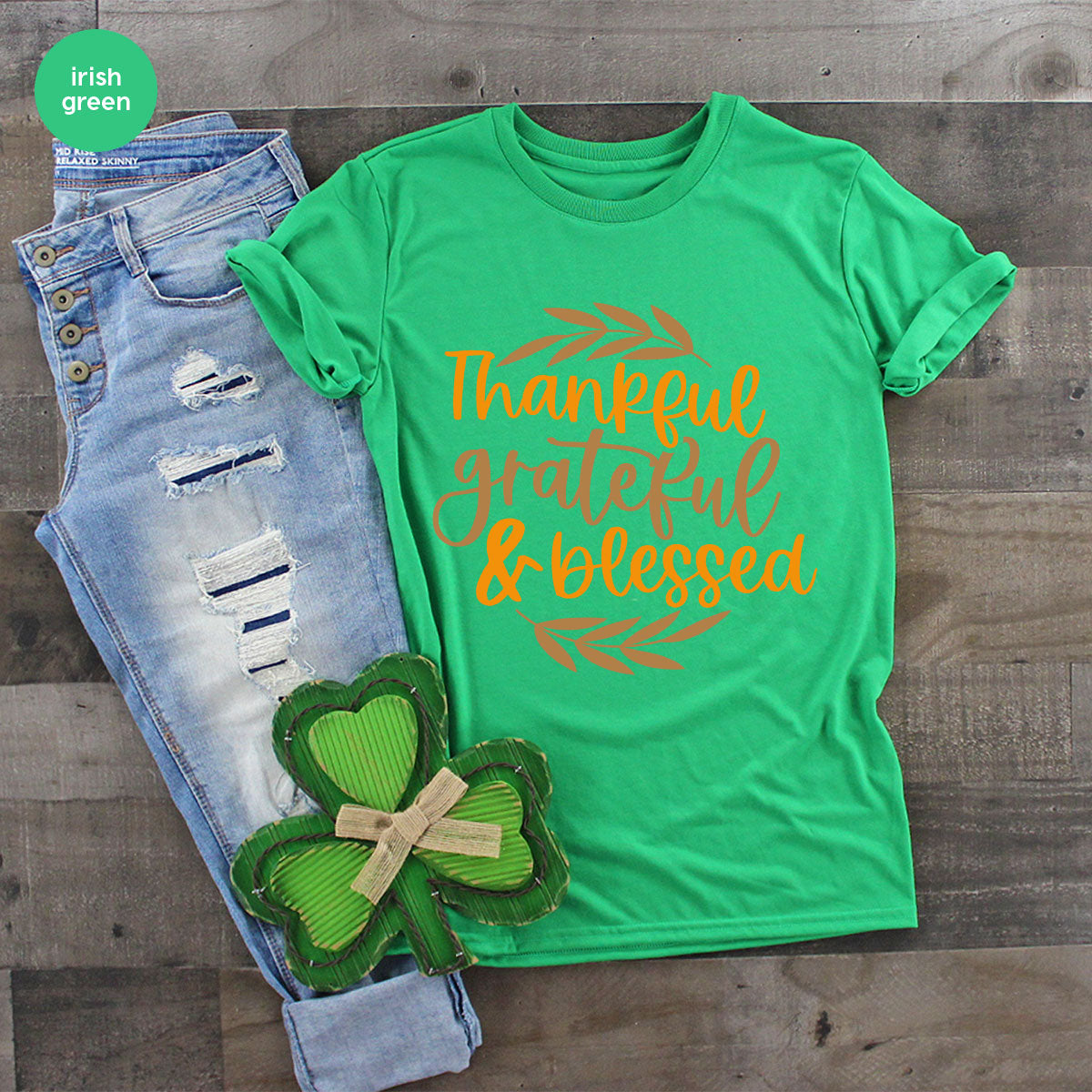 Fall Tshirt, Autumn Clothing, Gift for Her, Happy Thanksgiving Outfit, Leaves Graphic Tees, Thankful Grateful Blessed T-Shirt