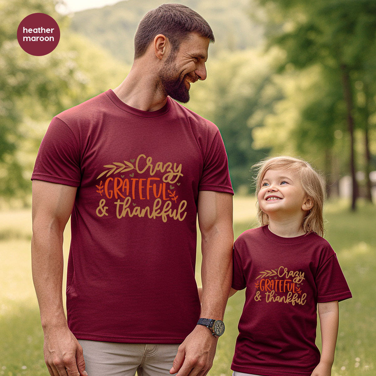 Funny Fall T Shirt, Gift for Her, Crazy Grateful Thankful T-Shirt, Autumn Clothing, Happy Thanksgiving TShirts, Leaves Graphic Tees