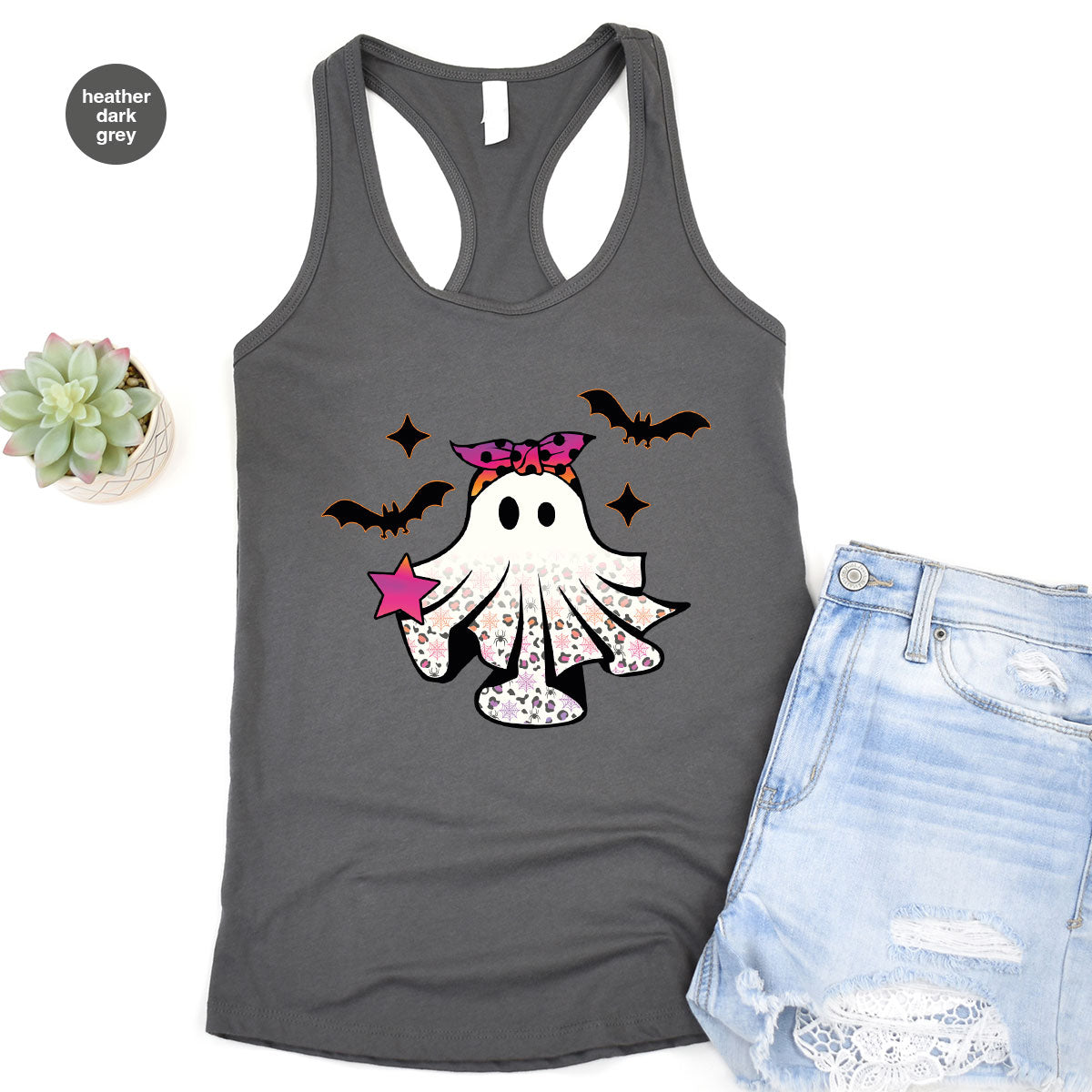 Spooky Season Outfit, Ghost Graphic Tee, Girls Boo Vneck TShirt