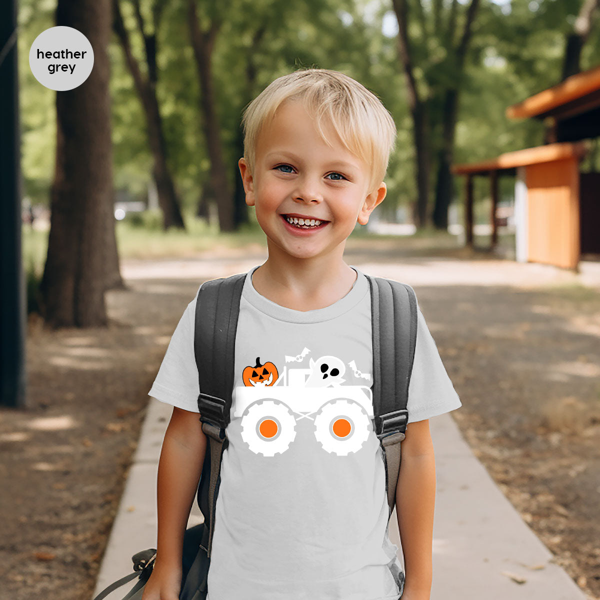 Kids Halloween Shirt, Halloween Gifts, Boys Truck T-Shirt, Ghost Outfit, Pumpkin Graphic Tees, Spooky Season Gifts, Toddler Clothes