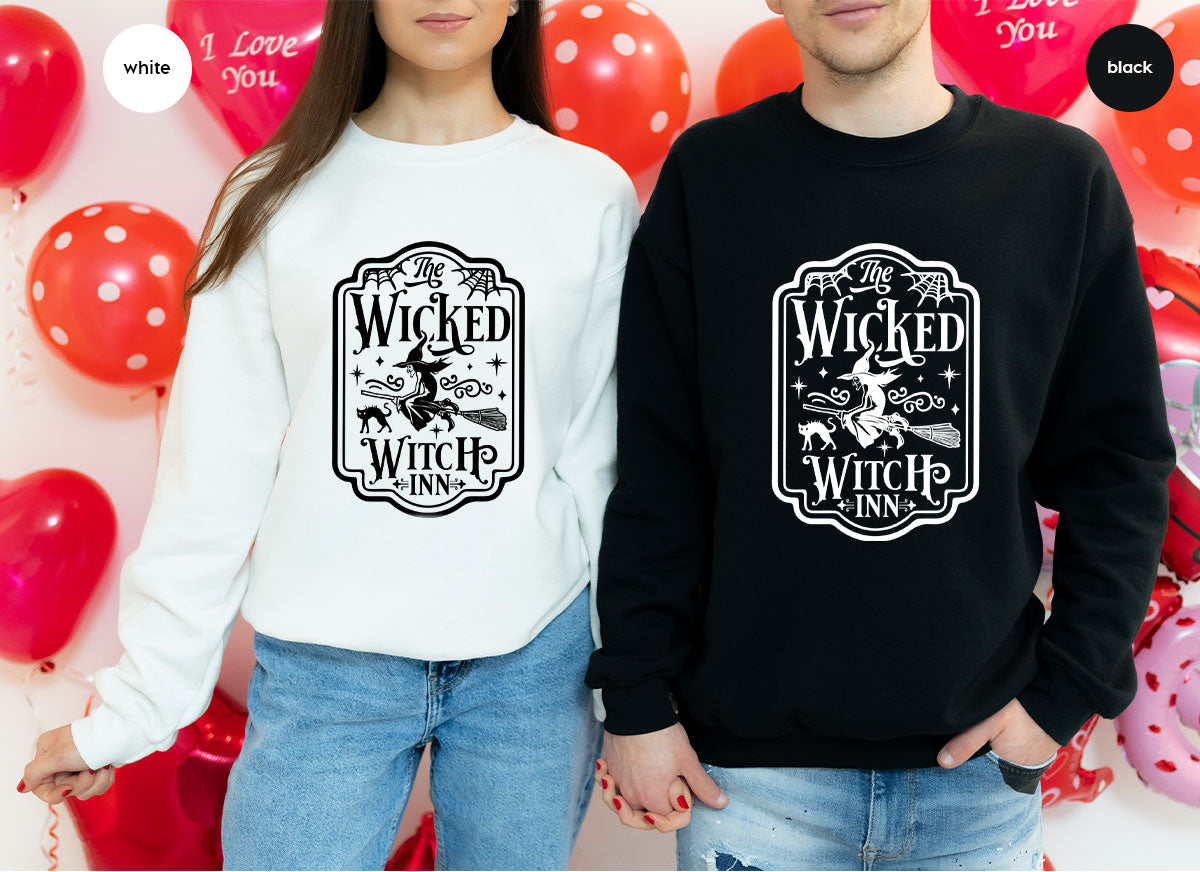 Witch Crewneck Sweatshirt, Halloween Shirts for Women, Funny Gift For Her, Spooky Season Party Tshirt, Witchy Graphic Tees